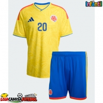 Camisa de Futebol Colômbia Juan Fernando Quintero #20 Equipamento Principal Infantil Mundo 2026 Manga Curta (+ Calças curtas)